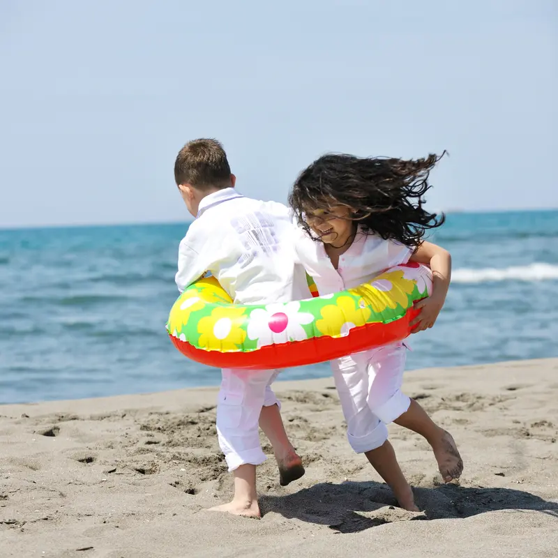 Kids playing  in Rethymno Beach part of Filiko Tours Beach Games Activity