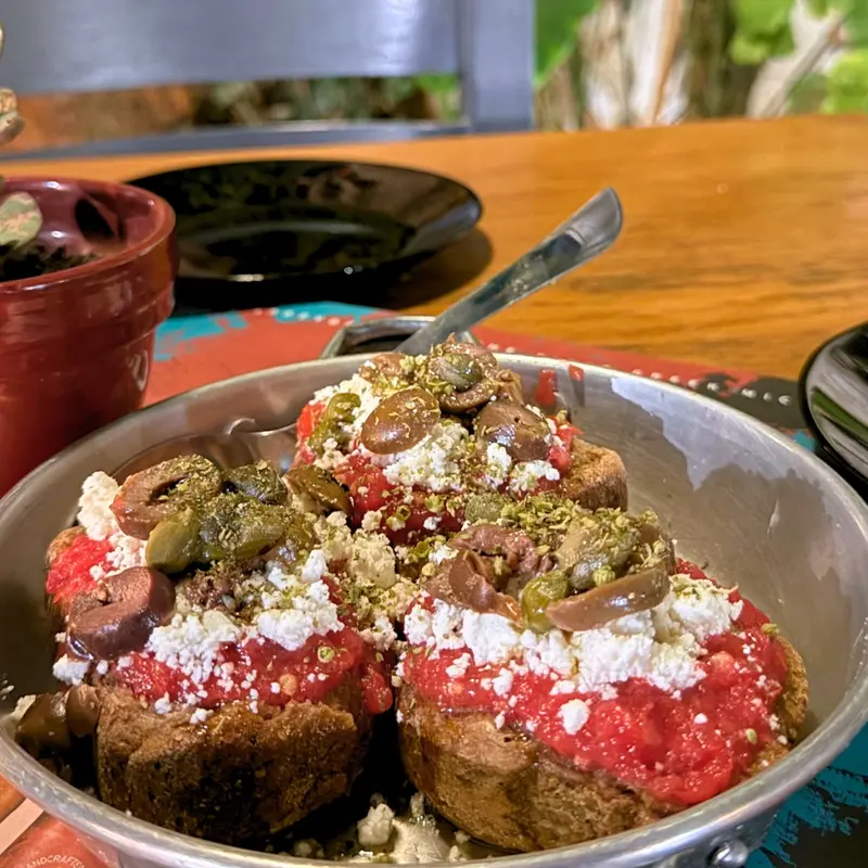 Traditional Ntakos in Rethymno Old Town part of Filiko Food Tour