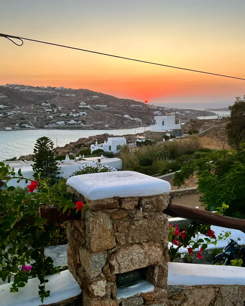 Beautiful view of mykonos from filiko tours