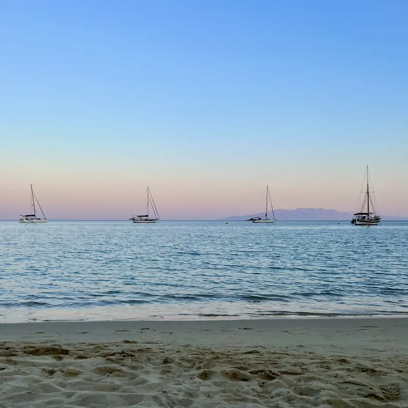 View of mykonos beach from filiko tours